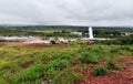 Geysir area as seen from Laudarfjall hill in Southwestern Iceland